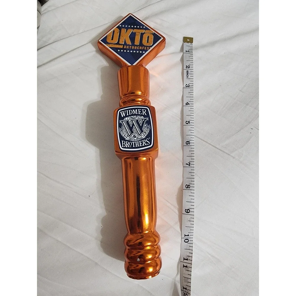 Widmer Brothers OKTO Oktoberfest Beer Tap Hand Metallic Orange 11.5 Inch Barware